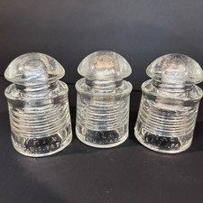 Pyrex Clear Glass Insulators Lot Vintage Industrial Antique Rustic Home Decor picture