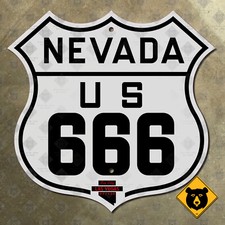 Nevada US route 666 highway marker road sign Las Vegas Sin City 12x11 picture
