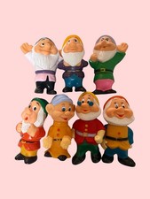 Vintage Snow White and the Seven Dwarves Rubber Toy set  picture