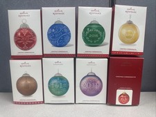Lot Of 8 Hallmark Christmas Commemorative Glass Ball Ornament 2013-2020 picture