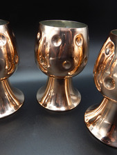 Set of 4 Vintage Chase Copper Bacchus Goblets picture