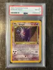 Gengar-Holo #5 1999 Pokemon Fossil PSA 8 picture