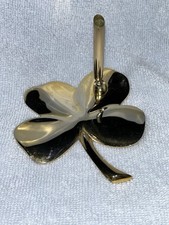 Four Leaf Clover Brass Pen Holder Paperweight Gerity Four Leaf Clover 1984 picture