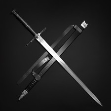 Medieval Fantasy Two Handed Sword - Stainless Steel Sword Blade w/Faux Leather picture