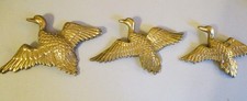 Vintage Brass Flying Ducks Birds Set of 3 ~ Wall Art ~ MCM 1970's ~  Excellent picture