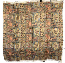 F Schumacher & Co Shiraz Fabric 56x56 Persian Rug Print Decorator Remnant NOS picture