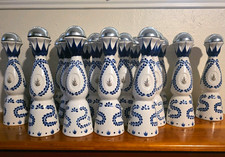 Clase Azul Tequila Reposado 750 ml White/Blue Ceramic Bottle with Cap Rinsed picture