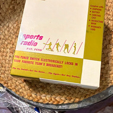 NOS Vtg 1960s Atlanta Falcons 9 Transistor Sports Radio NFL New In Box Complete picture