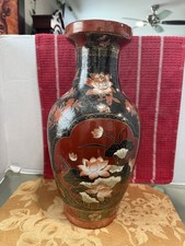 Very Impressive Hand Painted Brown Vase lotus flowers picture