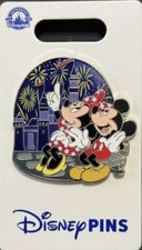 2024 Disney Parks Mickey & Minnie Mouse Watching Fireworks At Castle OE Pin picture