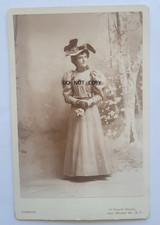 1890 CABINET CARD PHOTO...ELEGANT VICTORIAN LADY HAT WITH FLOWERS SAN FRANCISCO picture