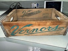 Vintage 1966 Vernor's Ginger Ale Wooden Beverage Crate - Stamped 2-66 picture