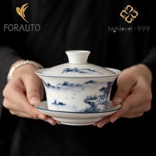 Sancai Gaiwan Large Teacup 350ml 11.9oz Hover Household Ceramics Big Tea Bowl picture