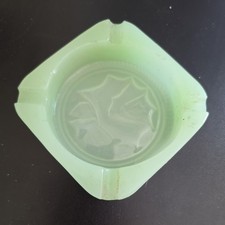 Vtg Jadeite Jadite Glass Ashtray Square Green  picture