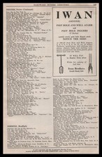 1922 Iwan Brothers South Bend Indiana Post Hole Diggers And Well Augers Print Ad picture