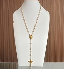 Vtg Hayward Catholic Small Child Rosary Necklace Gold Wash Sterling Silver 20.5” picture