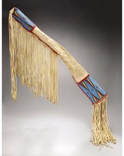 Native American Indian Beaded Rifle Scabbard Sioux Style Suede Leather Gun Cover picture