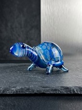 Blue Turtle Glass Pipe - Decorative Art Glass Hand Pipe picture