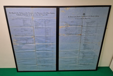 Pair of Large Framed Antique 1885 Borough of Hastings Accounts Ephemera picture
