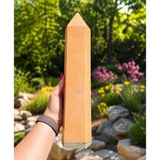 Huge 8lb Orange Sunstone Crystal Tower Obelisk (Chip Tip) picture