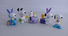 VTG 5pc Snoopy Whitmans PVC Figures Peanuts Easter Bunny Egg Basket UFS Lot Gift picture