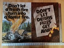 Vintage 80’s/90's Smokey the Bear Posters Lot Of 2 Authentic picture