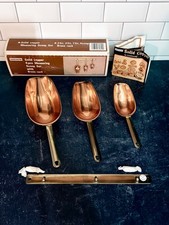 3 Vintage Daeware Solid Copper Measuring Nesting Scoops - Made in Korea picture