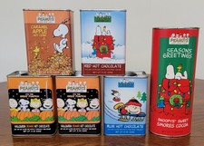 Vintage 2000s Peanuts Holiday Cocoa Tin Collection Bundle of 6 picture