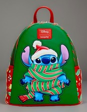 Loungefly Disney Stitch Holiday Scarf Mini Backpack NWT. Original Packaging picture