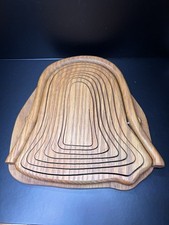 Bell Shaped Collapsible Wood Basket Folding Accordion Trivet 9” picture