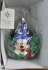 NIB Christopher Radko Sorcerers Apprentice Wreath Glass Ornament Vtg Christmas picture