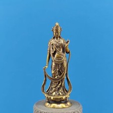 58Mm Brass Mogao Grottoes Nanhai Guanyin Ming Dynasty Station Guanyin Guanyin picture