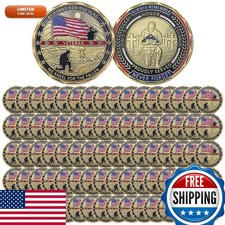 82 PCS Military Challenge Coins - Stand for The Flag Kneel for The Fallen picture