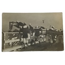 Weatherford TX RPPC c1914 US Navy Sailors Hoisting Cutter Ship Uniform Postcard picture