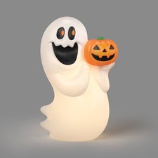 17.9  Ghost with Jack Blow Mold Halloween Decorative Prop White picture