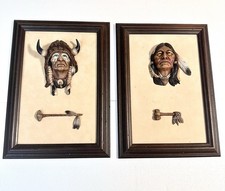 Beautiful Pair Of Neil J Rose Native Americans Pictures/ Sculptures Numbered picture