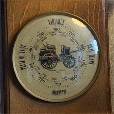 OLD VINTAGE PANHARD LEVASSOR WOODEN WALL BAROMETER 1892 WORKING VINTAGE picture