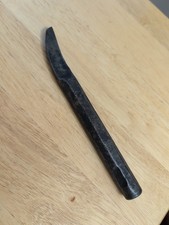 Antique Hand Forged Blacksmith Chisel Tool Hex Shank Tang Skew Blade Touchmark picture