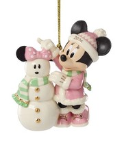 LENOX 2026 MINNIE WITH SNOWMAN ORNAMENT/PORCELAIN/NEW IN BOX/FREE SHIPPING picture