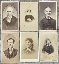 Men & Woman Portrait Lot of 6 1800's CDV Photographs Victorian Era C522 picture