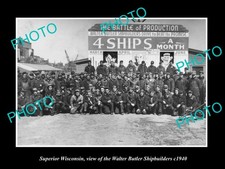Superior Wisconsin The Walter Ship Builders c1940 Old Large Historic Photo picture
