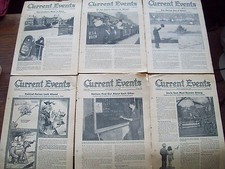CURRENT EVENTS SIX  NEWSPAPER  LOT - JANUARY-MAY 1946 picture