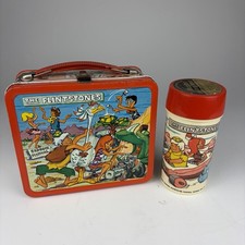 Vintage 1971 Flinestones Metal Lunchbox & Thermos picture