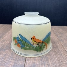 Vintage  Hand Painted Frosted Glass Bird  Ceiling Light Globe picture