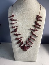 RARE VINTAGE AUTHENTIC NATIVE AMERICAN INDIAN ZUNI PIPESTONE FETISH NECKLACE N.R picture