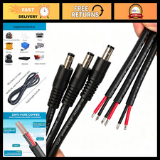 16AWG DC5521 Power Cable, 5.5mm x 2.1mm Male Barrel Plug, 3.3ft, 3-Pack picture