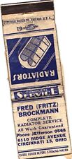 Fred Fritz Brockmann, Complete Radiator Service, Ohio, Vintage Matchbook Cover picture