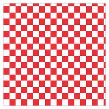12 x 12 Red and White Checkered Hobby Cutter Vinyl Sheet Sticker Square Pattern picture