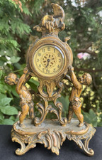 Antique C 1890s Jennings Brothers #289 Figural Novelty Mantle Desk Clock - VIDEO picture