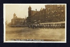 1913 Inaugural Parade RPPC, Woodrow Wilson, Troops marching on Pennsylvania Ave picture